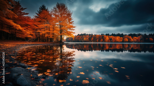 Beautiful autumn foliage reflected in the water © red_orange_stock
