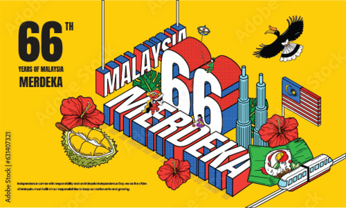 Malaysia 66th Independence Day Background Design