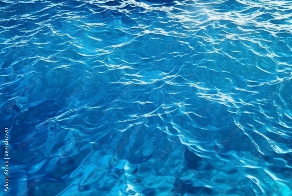 beautiful blue waves water background. generative ai