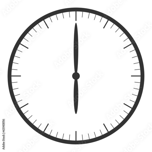 文字なしの時計6時00分（正面）-0-6
