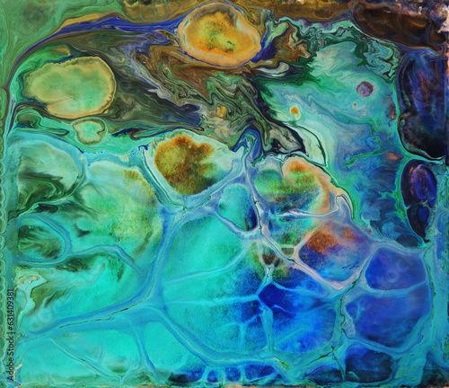 Fotografia Colorful blue and green wavy texture