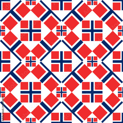 scandinavian pattern. norwegian flag background. vector illustration