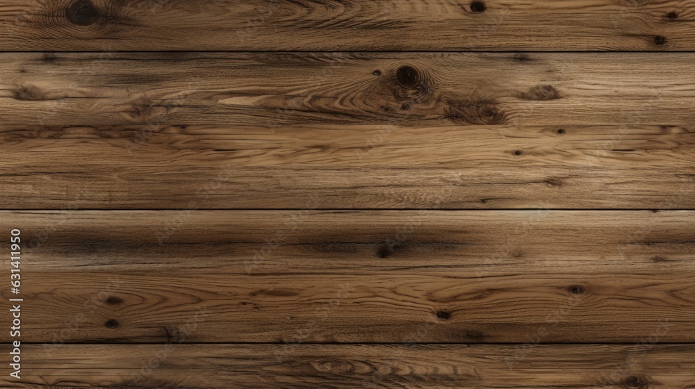 Seamless rustic brown wood texture background, AI generated