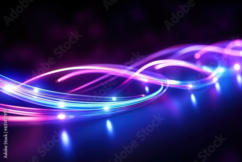 abstract futuristic background with pink blue glowing neon moving high speed wave lines and bokeh lights. Data transfer concept Fantastic wallpaper