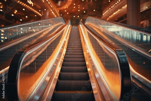 Blurred moving modern escalator. technology © LivroomStudio