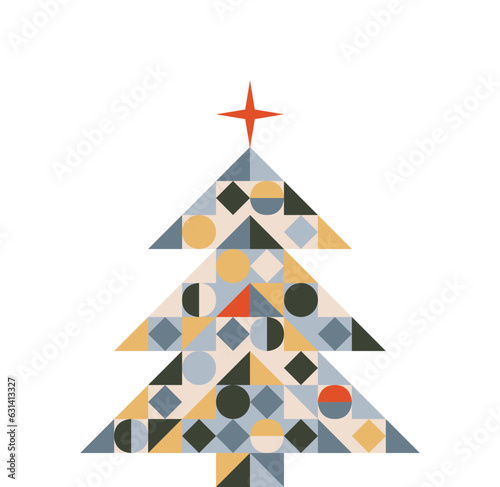 Weihnachtsbaum mit abstrakten Formen