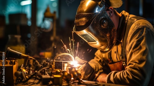 Flaming Steel: The Art of Welding in an Industrial Setting, generative AI © Photo Treiller 9