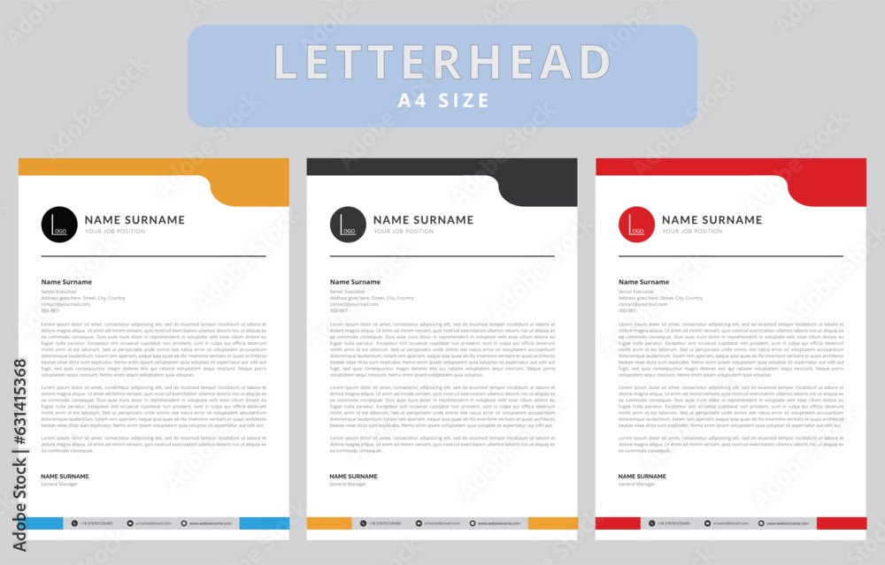 Obraz premium Creative and Clean Letterhead. Corporate modern Letterhead design.