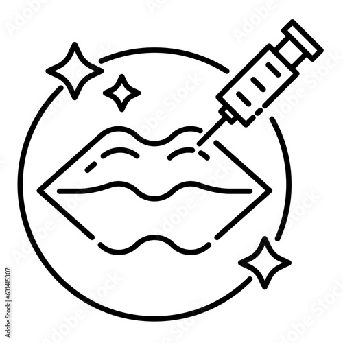 lip filler injection line icon