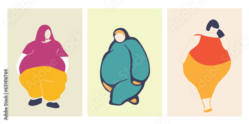 woman body fat people person, abstract art chubby wallpaper, minimalist wall interior 