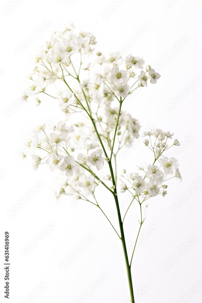Gipsophila flowers on a white background