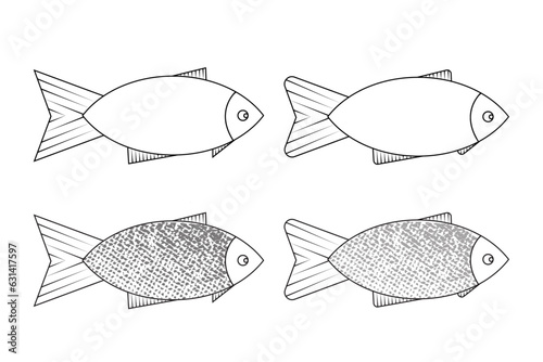 Fish clip art Vector illustration.