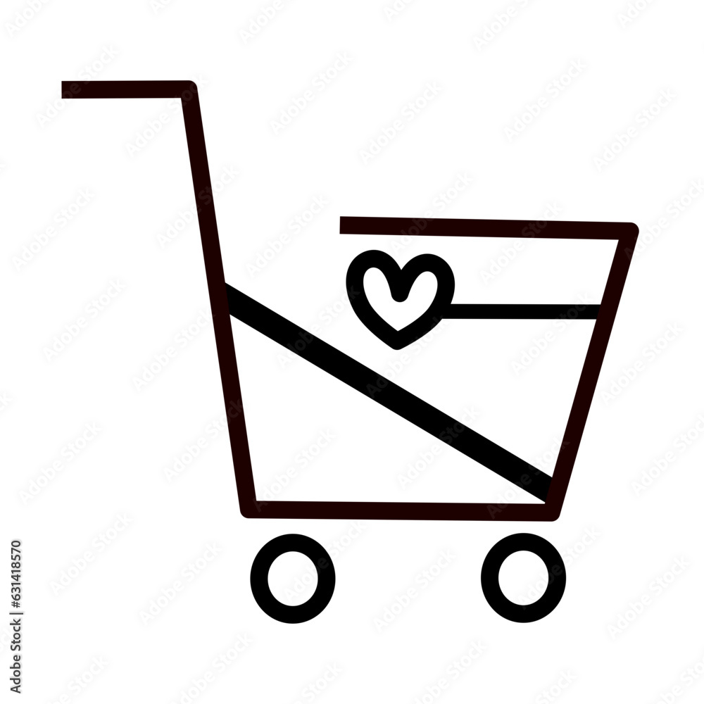 Shopping cart line icon. Shopping cart line icon.