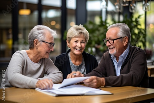 Elderly Couple Consults Financial Advisor on Investment Options. AI