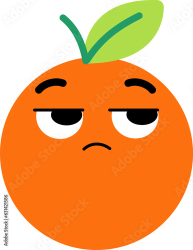 Grapefruit Face Looking Right Mistrust