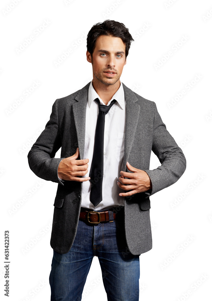 Fashion portrait, confidence and man in suit isolated on a transparent png background. Business, serious and person, professional and consultant worker in clothes, jeans and corporate style in Spain Fashion portrait, confidence and man in suit isolated on a transparent png background. Business, serious and person, professional and consultant worker in clothes, jeans and corporate style in Spain
