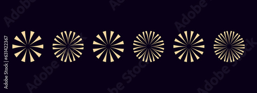Abstract decorative elements. Set of round shapes. Vector illustration of floral and radial figures
