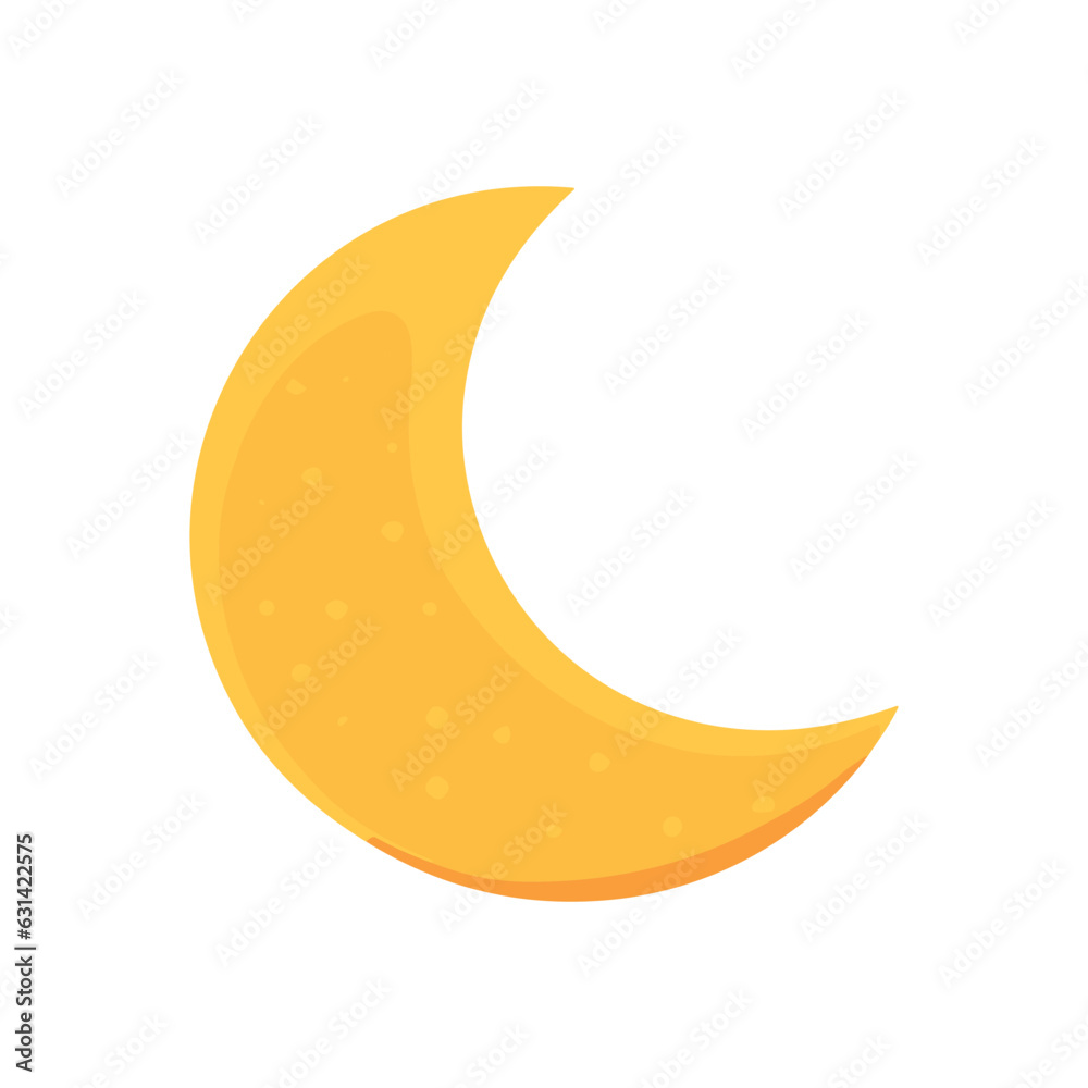 Flat Moon icon. Night symbol. Vector illustration Flat Moon icon. Night symbol. Vector illustration
