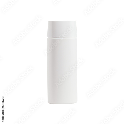 White blank cosmetic bottle for mock up on white, isolated, front view
