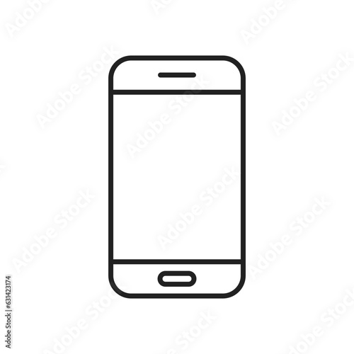 Mobile Phone Flat Line Icon Vector Illustration