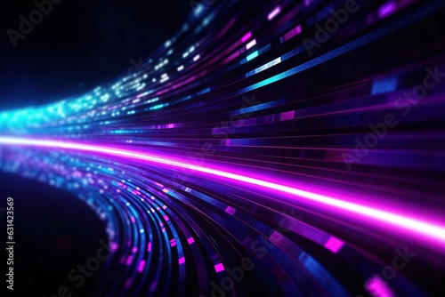 abstract futuristic background with pink blue glowing neon moving high speed wave lines and bokeh lights. Data transfer concept Fantastic wallpaper