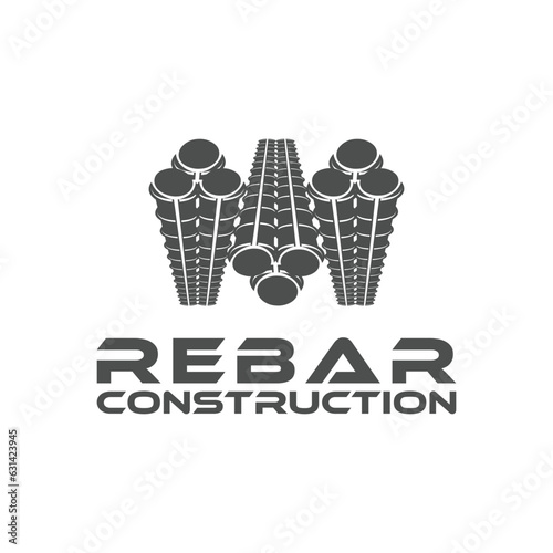 rebar concrete construction logo design
