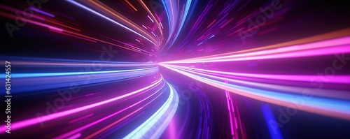 abstract futuristic background with pink blue glowing neon moving high speed wave lines and bokeh lights. Data transfer concept Fantastic wallpaper