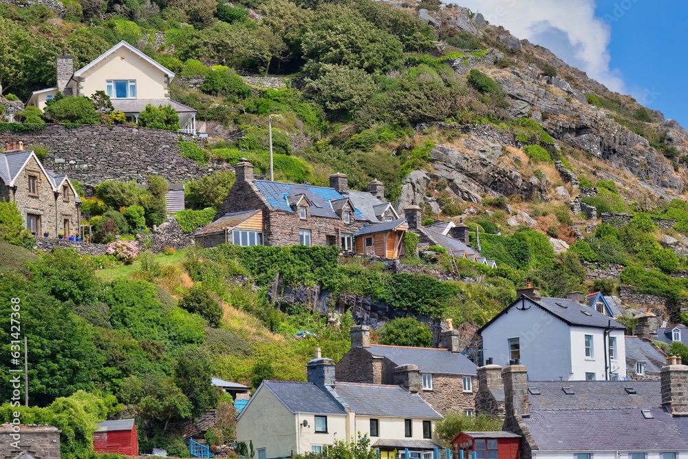 houses climbing a mountain in Barmouth, UK