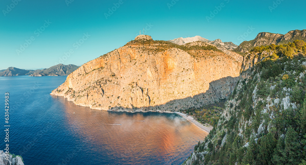 As you traverse the Lycian Way, you'll encounter a mesmerizing vista at Butterfly Valley, where the sea stretches out endlessly before you.