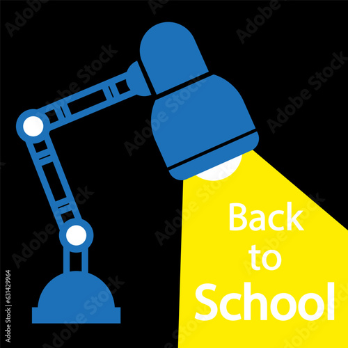 Back to school table lamp, vector art illustration.
