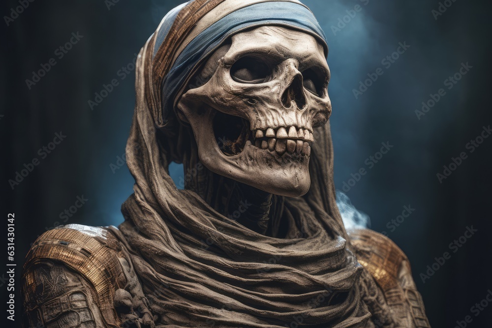 Ancient mummy spooky. Generate Ai