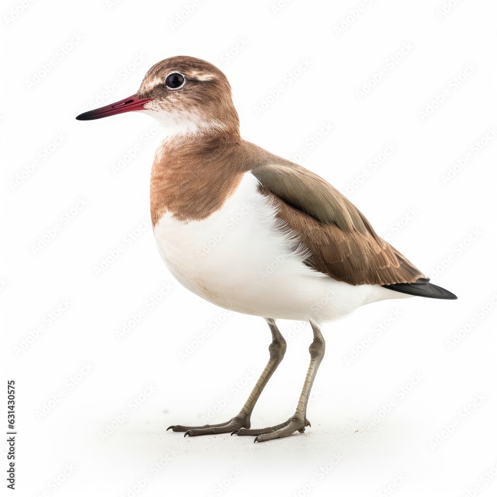 Common sandpiper bird isolated on white. Generative AI Common sandpiper bird isolated on white. Generative AI