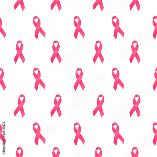 Breast cancer seamless pattern, awareness month,  vector illustration