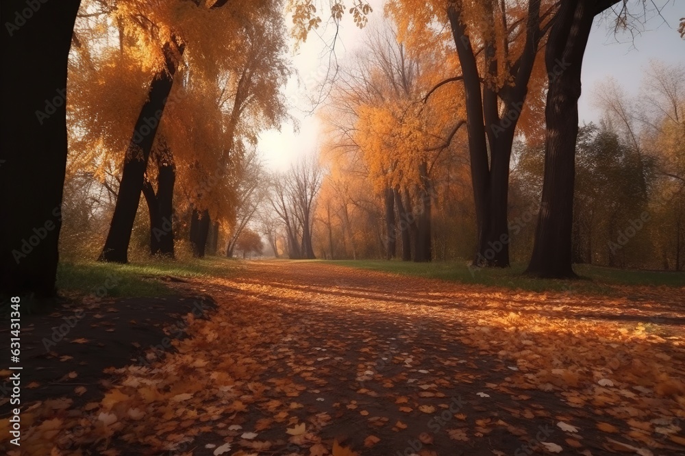 Fototapeta premium beautiful autumn landscape. autumn forest. Generative AI
