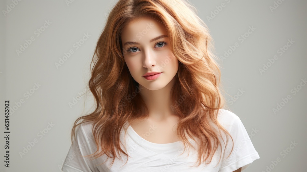 woman, white background, copy space woman, white background, copy space