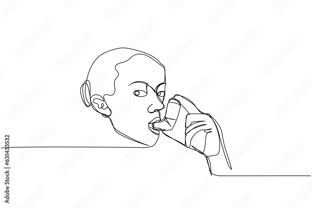 Using inhalers to treat asthma, asthmatics, salbutamol, Asthma inhaler, medical supplies, equipment one line art. Continuous line drawing medication, disposable, tool, inhalation, lung treatment Using inhalers to treat asthma, asthmatics, salbutamol, Asthma inhaler, medical supplies, equipment one line art. Continuous line drawing medication, disposable, tool, inhalation, lung treatment