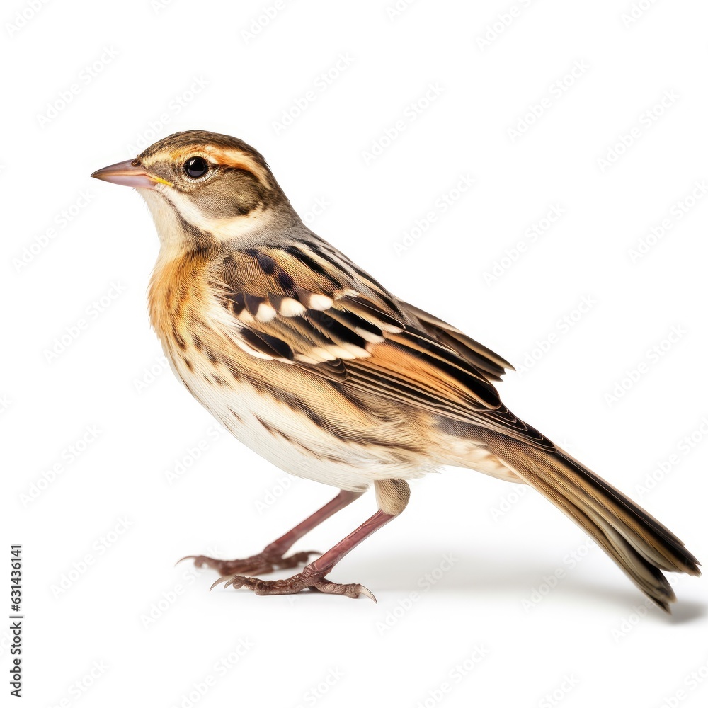 Bairds sparrow bird isolated on white. Generative AI Bairds sparrow bird isolated on white. Generative AI