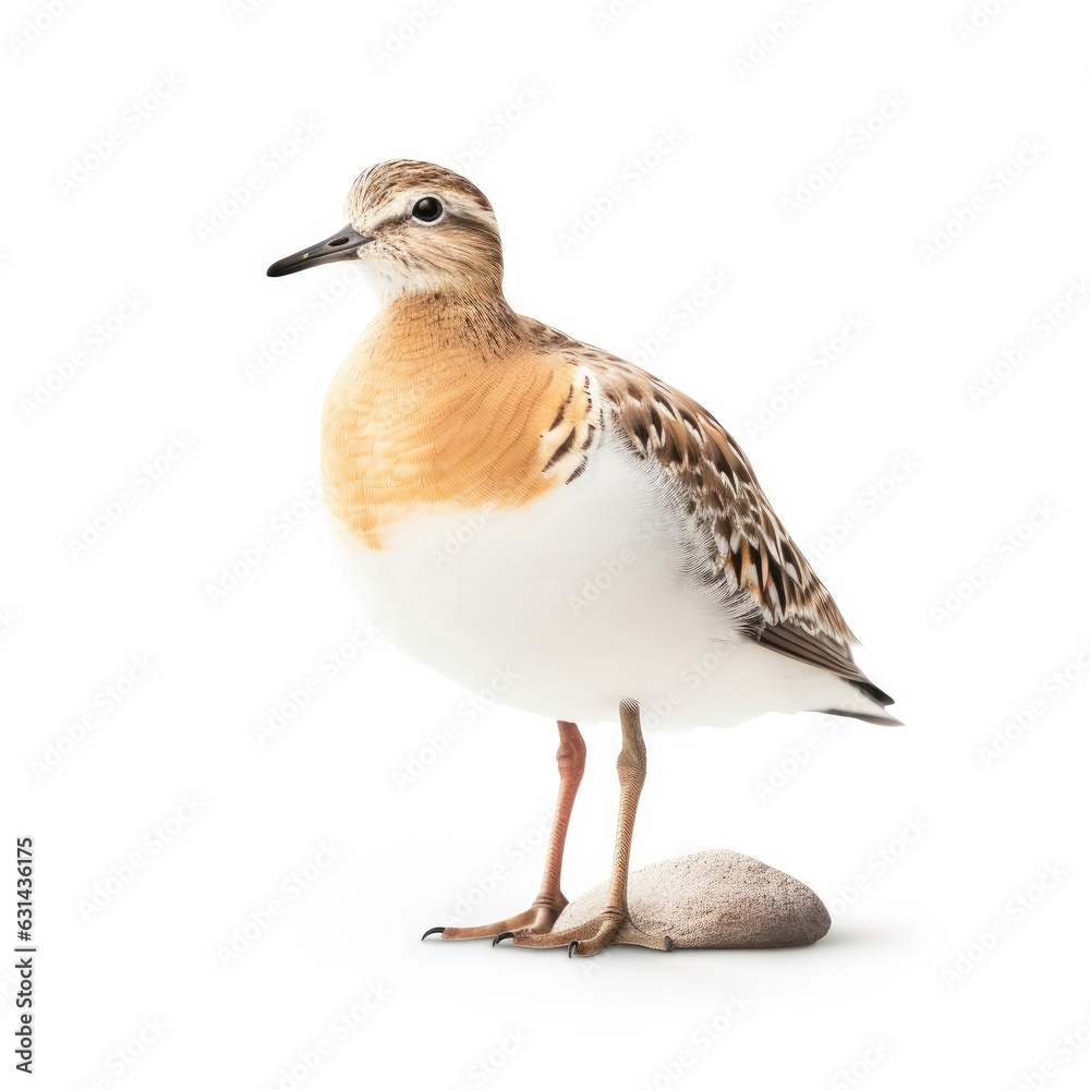 Buff-breasted sandpiper bird isolated on white. Generative AI Buff-breasted sandpiper bird isolated on white. Generative AI