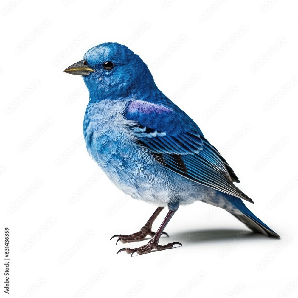 Indigo bunting bird isolated on white. Generative AI Indigo bunting bird isolated on white. Generative AI