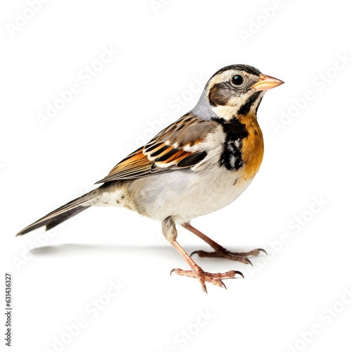Harriss sparrow bird isolated on white. Generative AI