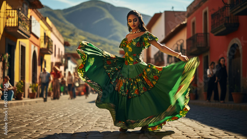  latin american, mexican, traditional, folklore, regional colorful, dancer photo