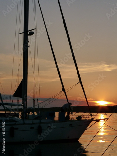 Sunset at the port