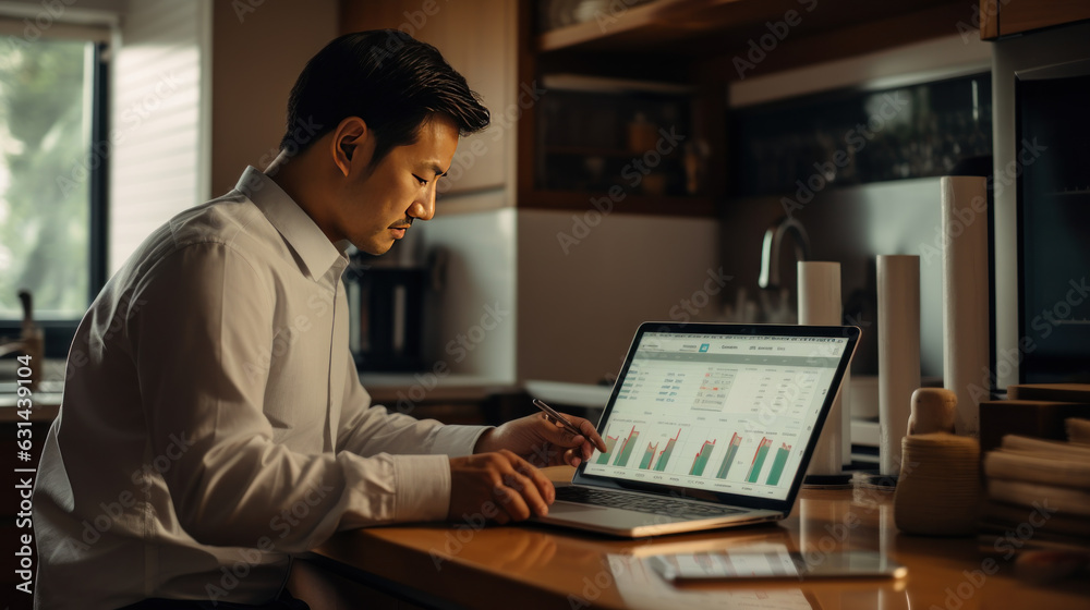 businessman working on laptop Generative Ai businessman working on laptop Generative Ai