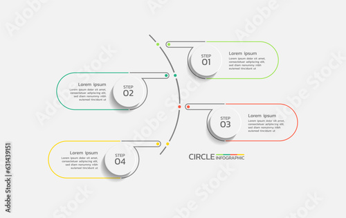 Circular infographic business template with elements