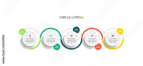 Circular infographic business template with elements