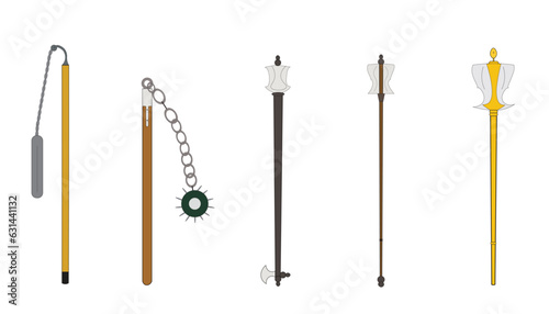 a set of old weapons