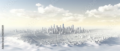 3d illustration of any city with white material © Muzaffer Stock