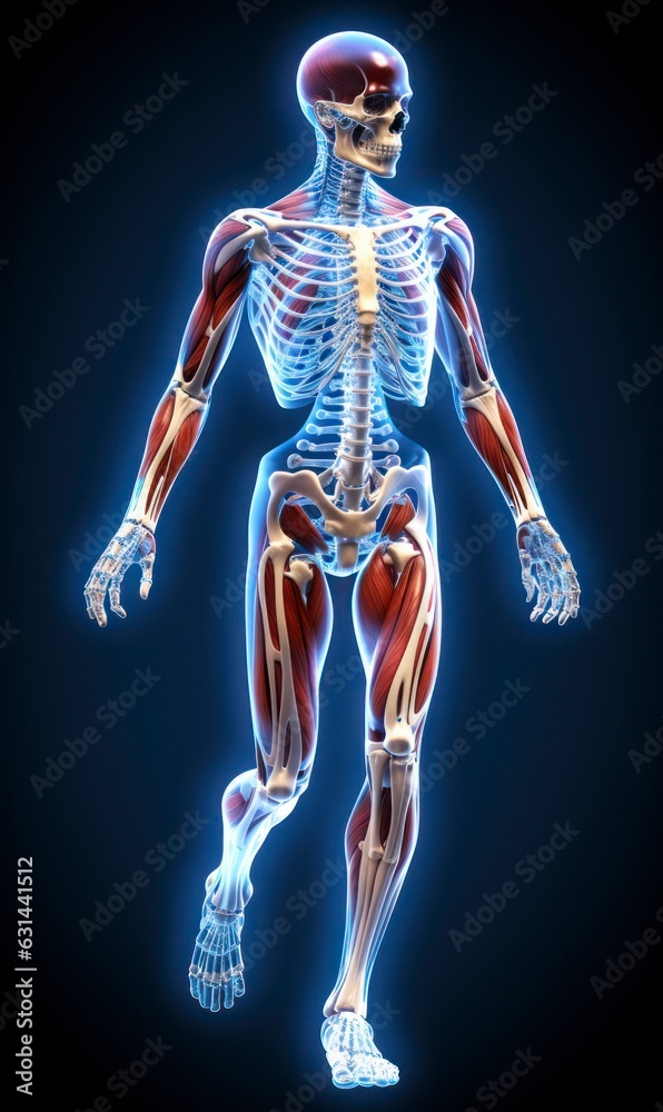 3D illustration skeleton anatomy 3D illustration skeleton anatomy