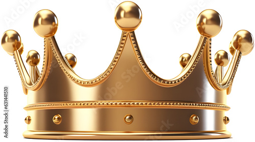 Gold crown isolated. Golden crown on a transparent background. Vector illustration photo