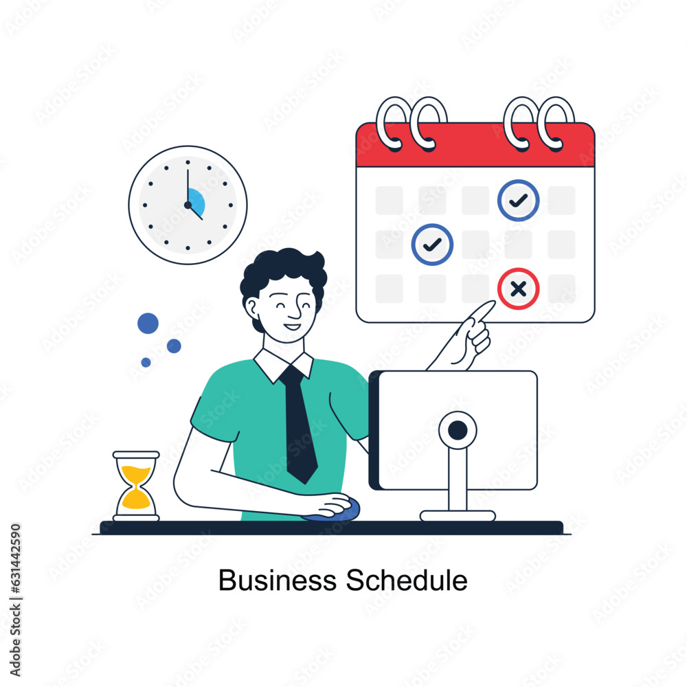 Business Schedule abstract concept vector in a flat style stock illustration
